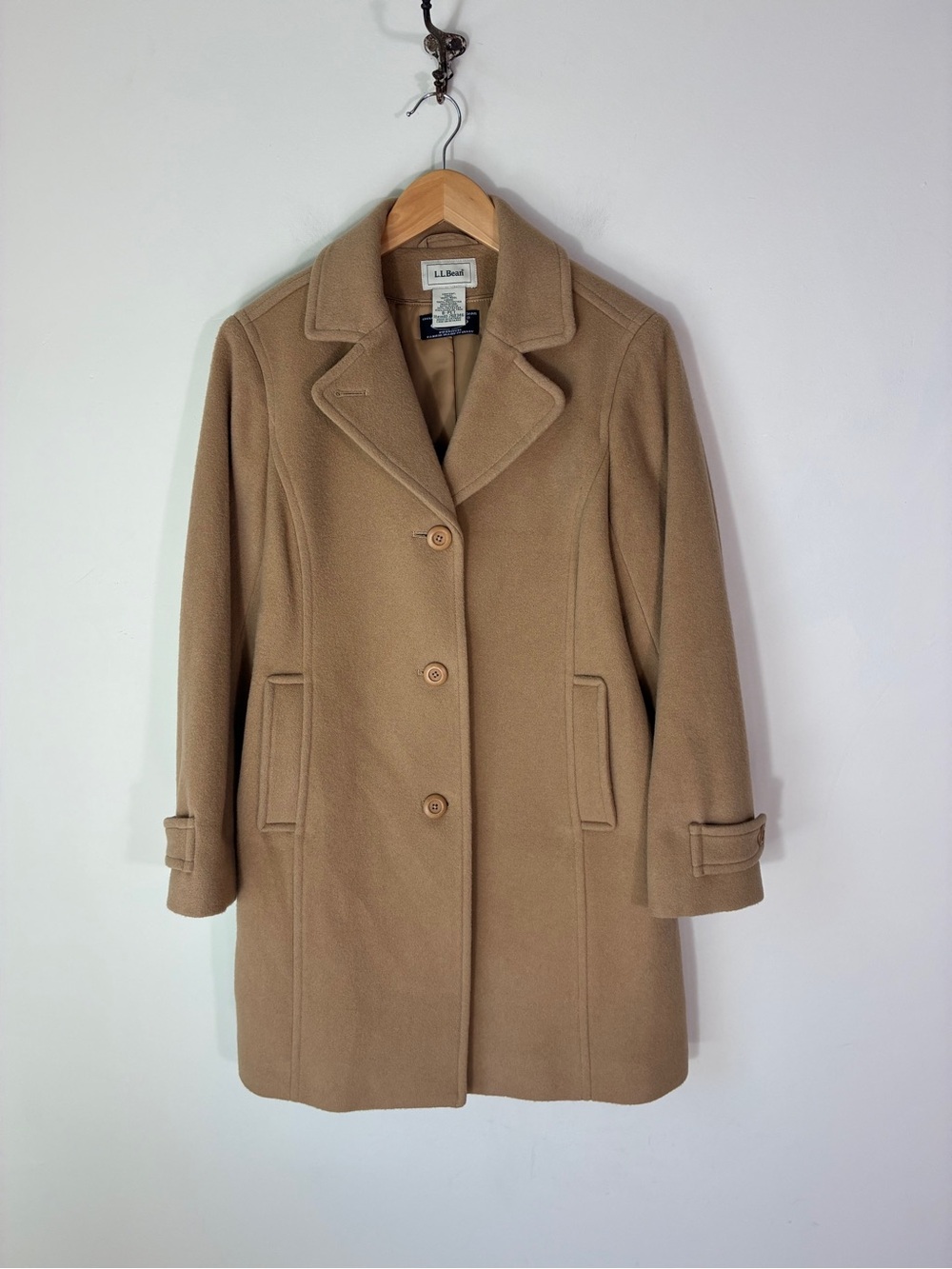 L.L. Bean Bellandi Italian Lambswool Polo Coat Size 8P